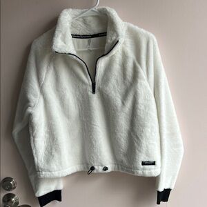 Calvin Klein Performance White Fleece Quarter-Zip Pullover